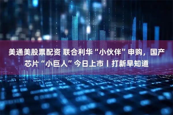 美通美股票配资 联合利华“小伙伴”申购，国产芯片“小巨人”今日上市丨打新早知道